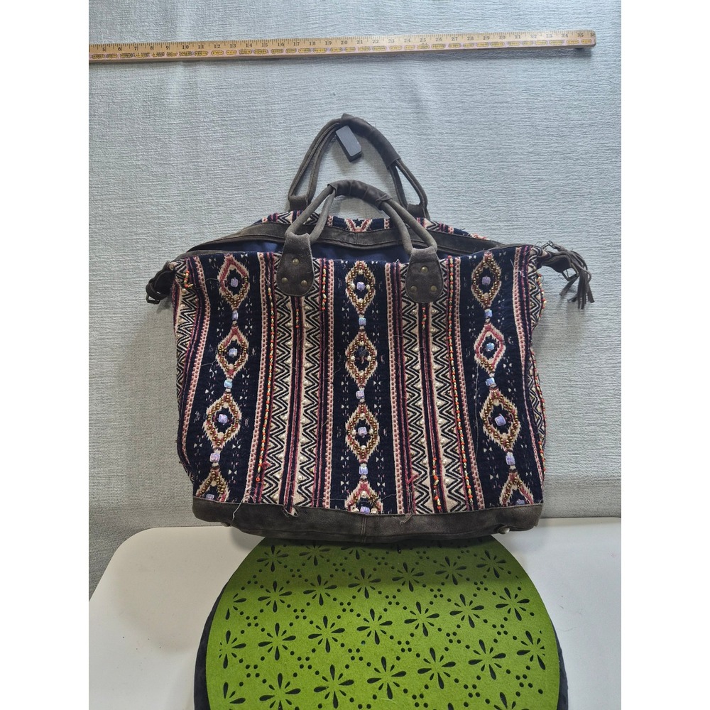 LoveStitch Bohemian Tote Bag Womens Multicolor Aztec Lined Shoulder Strap